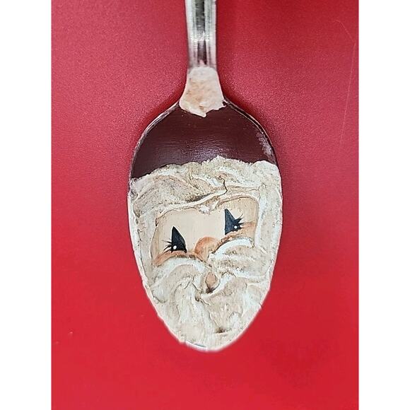 Vtg 1938 R.C.Co Argyle Silverplate Tablespoon 6" HANDPAINTED Santa Clause - Picture 5 of 7